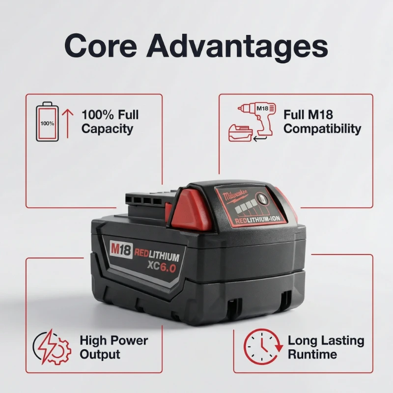 100% original Milwaukee M18 18V 5.0Ah Compact Battery Replacement for 48-11-1850 48-11-1815 Drill Driver Screwdriver Tools
