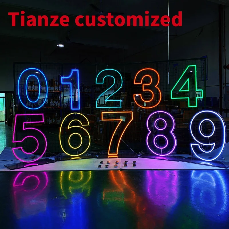 

(customized)WinboDesign Rgb Custom Neon Led Sign Numbers Light Happy Birthday Neon Light Up Number letters