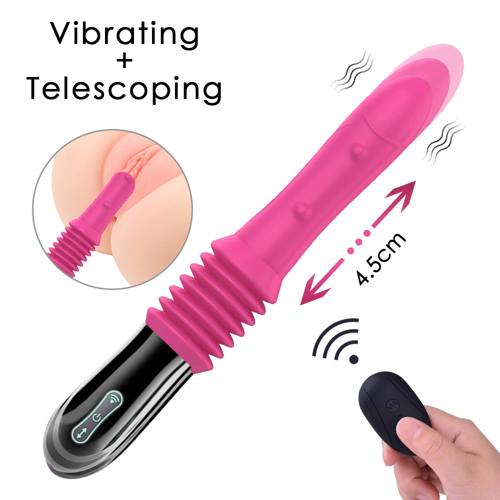 Vibration Pull Plug Remote Control Gun Mastrubation Machine for women's Retractable Vibrator Dildos Penis Sex Toys for Female 18