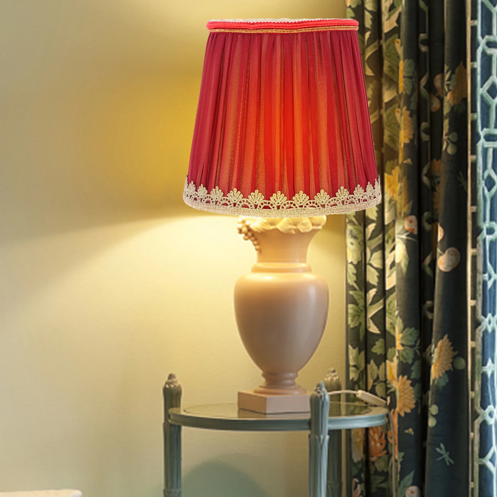 

E14 Fabric Lampshade Pink Cloth Cover for Ceiling Wall Bedroom Decoration Protective Shade Lighting Accessories