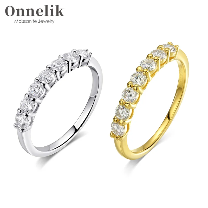 Onnelik 0,7CT D Warna 3Mm Cincin Moissanite untuk Wanita Perhiasan Pernikahan Pertunangan Berlian S925 Perak Murni GRA