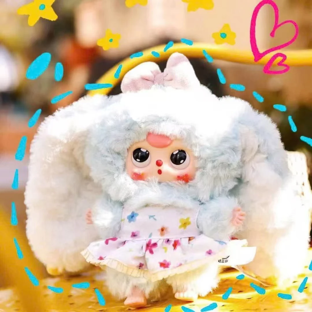 Nuovo V2 Baby Tre Macaron Little Rabbit Series Blind Box Tide Play Ornament Ciondolo Creativo Cute Doll Toy Regalo di compleanno Genuino