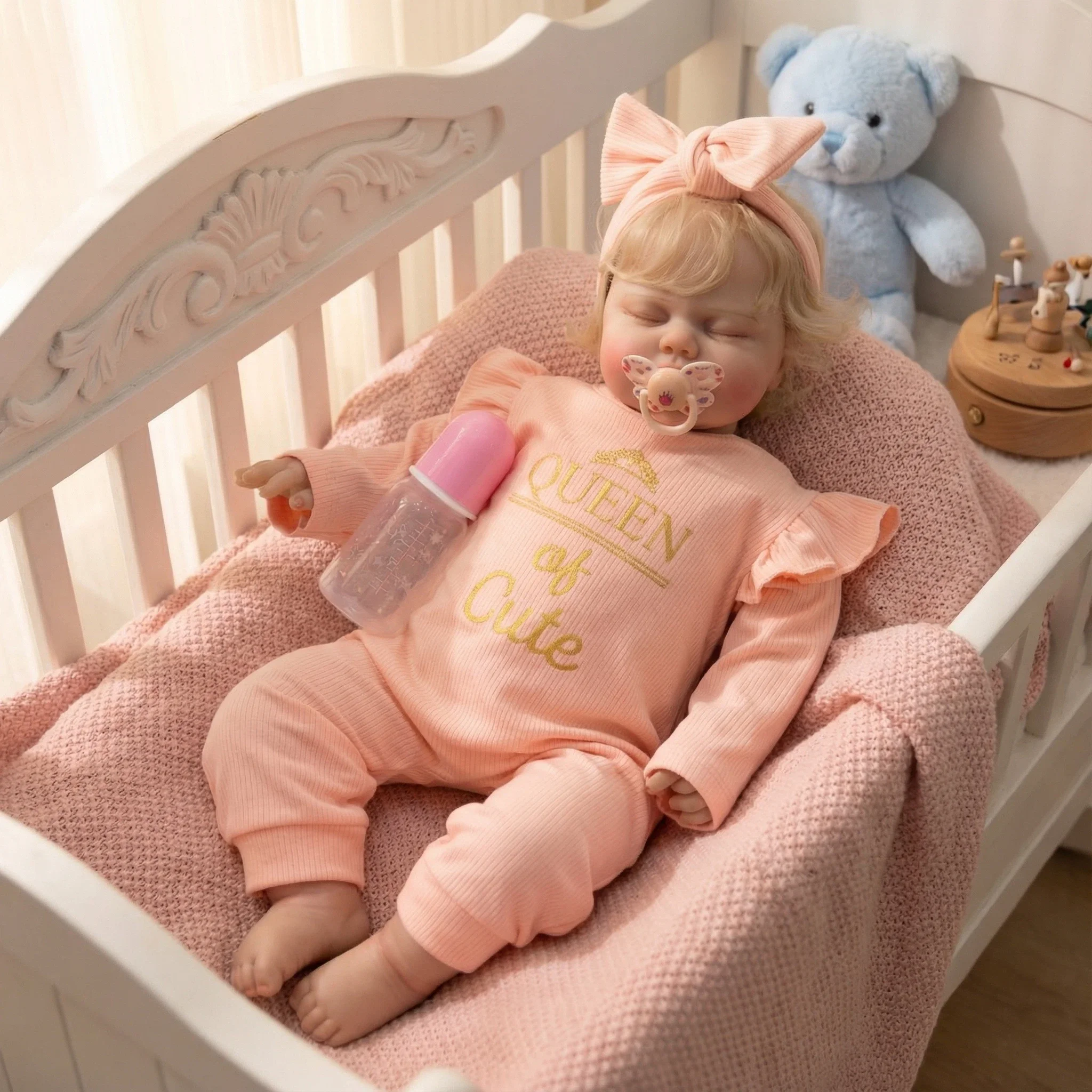 

24 Inch Lifelike Toddler Baby Doll with 3D Painting Visible Veins NPK Soft Body Pickle High Quality Art Doll for Child Gift