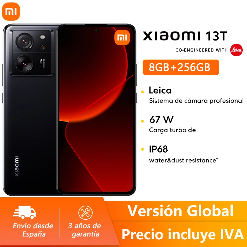 Xiaomi 13T global version 8GB 256GB 50 MP MTK Dimension 8200-Ultra charging 67 W IP68 AMOLED 144 Hz screen