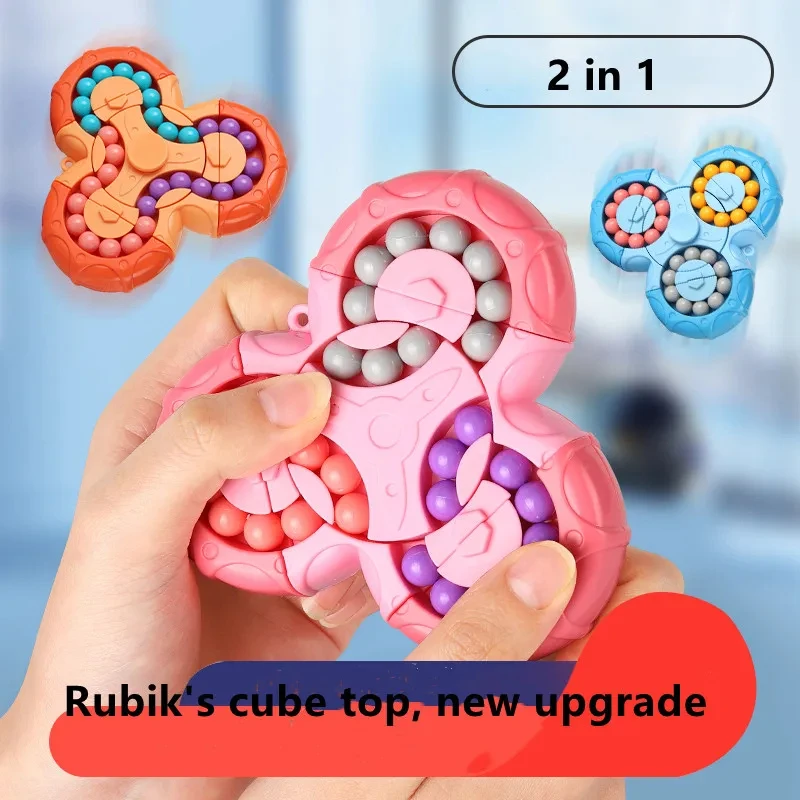 

Six-sided Rotation Finger Bean Intelligence Gyro Antistress Fingertip Cube Learning Educational Magic Disk For Kids