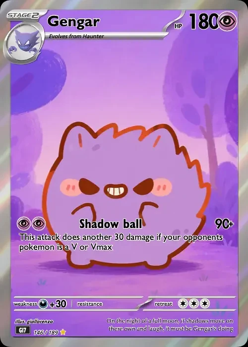 DIY Self Control Gengar Snorlax Psyduck Collect Signature Trading  Card Anime Cartoon Gift
