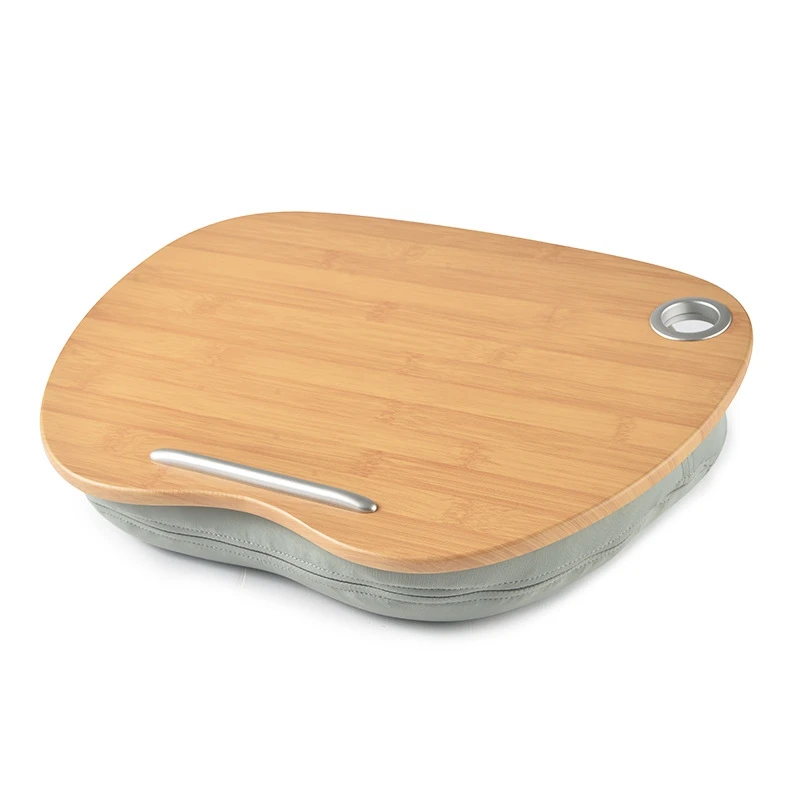 Lap Desk with Pillow Cushion Portable Bamboo Laptop Table Pillow Lap Desk Learning Desk for 14 Inch Computer Notebook A-A63M