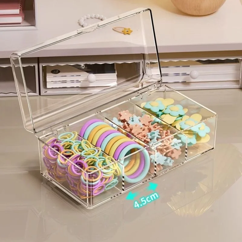 1 قطعة صندوق تخزين عقال من الأكريليك الشفاف إكسسوارات الشعر منظم ربطة الشعر لعصابة الرأس صندوق تخزين مجوهرات التجميل #4