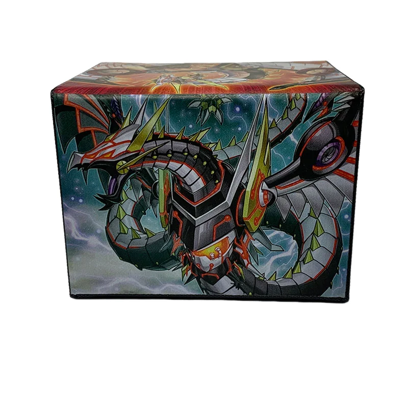 Yu-Gi-Oh! DIY Leather card storage box WS Anime Game Collection Card Box  White Forest CYBER DRAGON Large capacity storage box