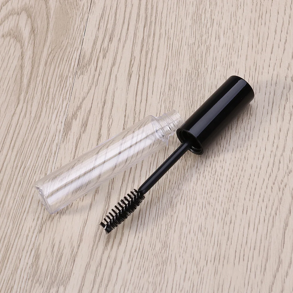 6개입 빈 속눈썹 튜브 투명 뚜껑 휴대용 마스카라 크림 용기 여행 필수품 속눈썹 브러시 튜브