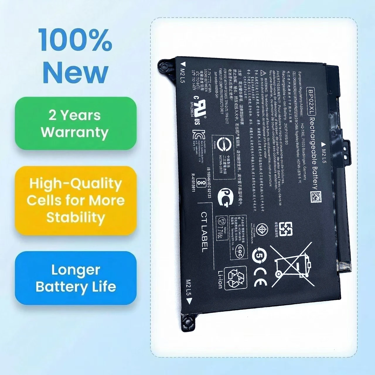 New BP02XL Laptop Battery For HP Pavilion PC 15 15-AU 849909-850 849569-421 HSTNN-LB7H BP02041XL HSTNN-UB7B TPN-Q172 TPN-Q175