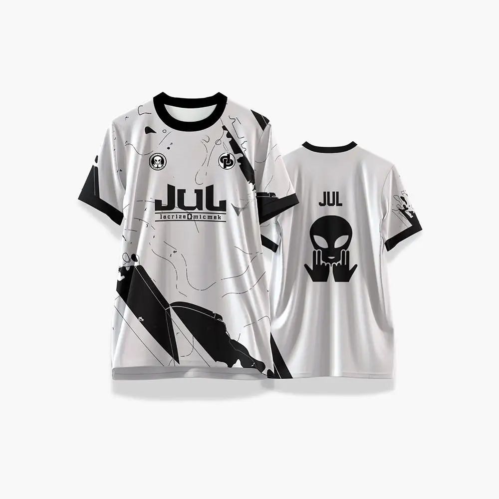 جديد JUL مطبوعة لكرة القدم جيرسي الصيف الرياضة في الهواء الطلق التجفيف السريع جيرسي الرجال والنساء التدريب تنفس طاقم الرقبة تي شيرت #4