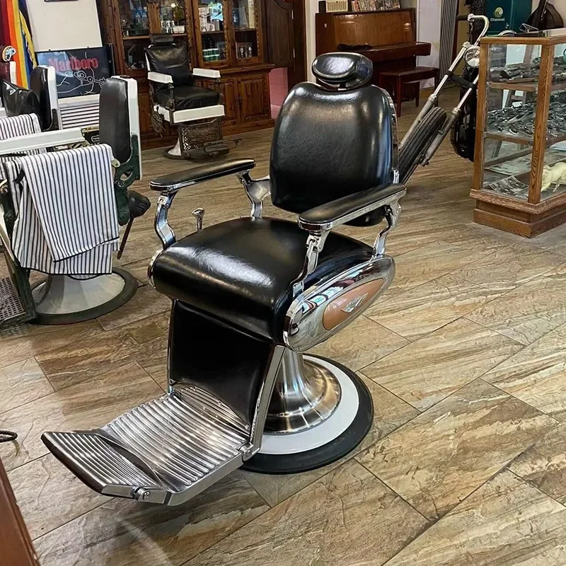 Kursi tukang cukur salon rambut ergonomis mewah Barbershop tata rambut Putar Chaise Coiffeuse furnitur kecantikan QF50BC