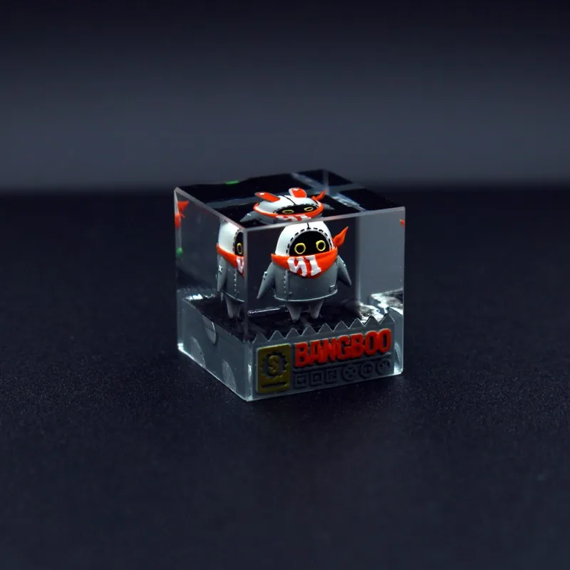 

Zenless Zone Zero Bangboo Eris Cube, прозрачный колпачок ручной работы из смолы ESC, ZZZ, индивидуальные креативные подарки, механическая клавиатура