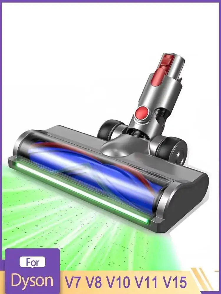 Tête de brosse d'aspirateur pour Dyson V8 V10 V11 V15 V7, brosse de remplacement pour sol dur avec LED verte indépendante