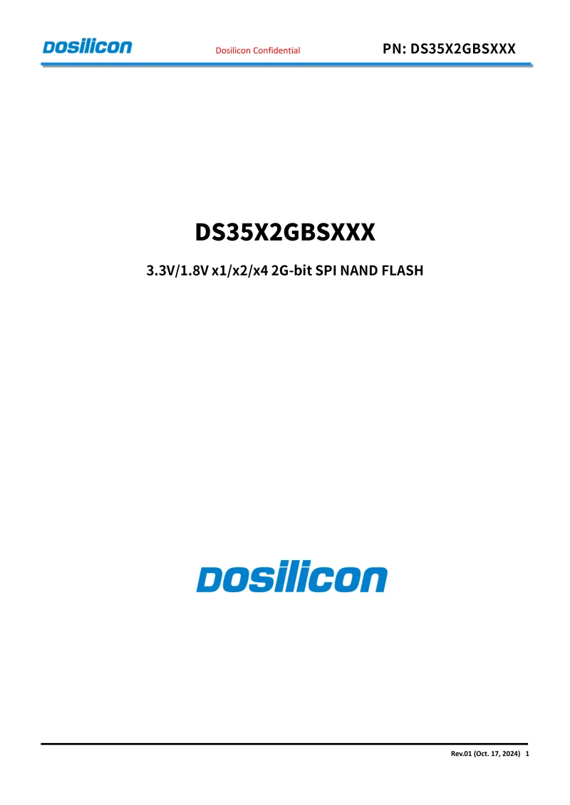 5Pcs/Lot DOSILICON DS35Q1GA-IB WSON8 104MHz,3.3V 1GB-bit,SPI NAND Flash