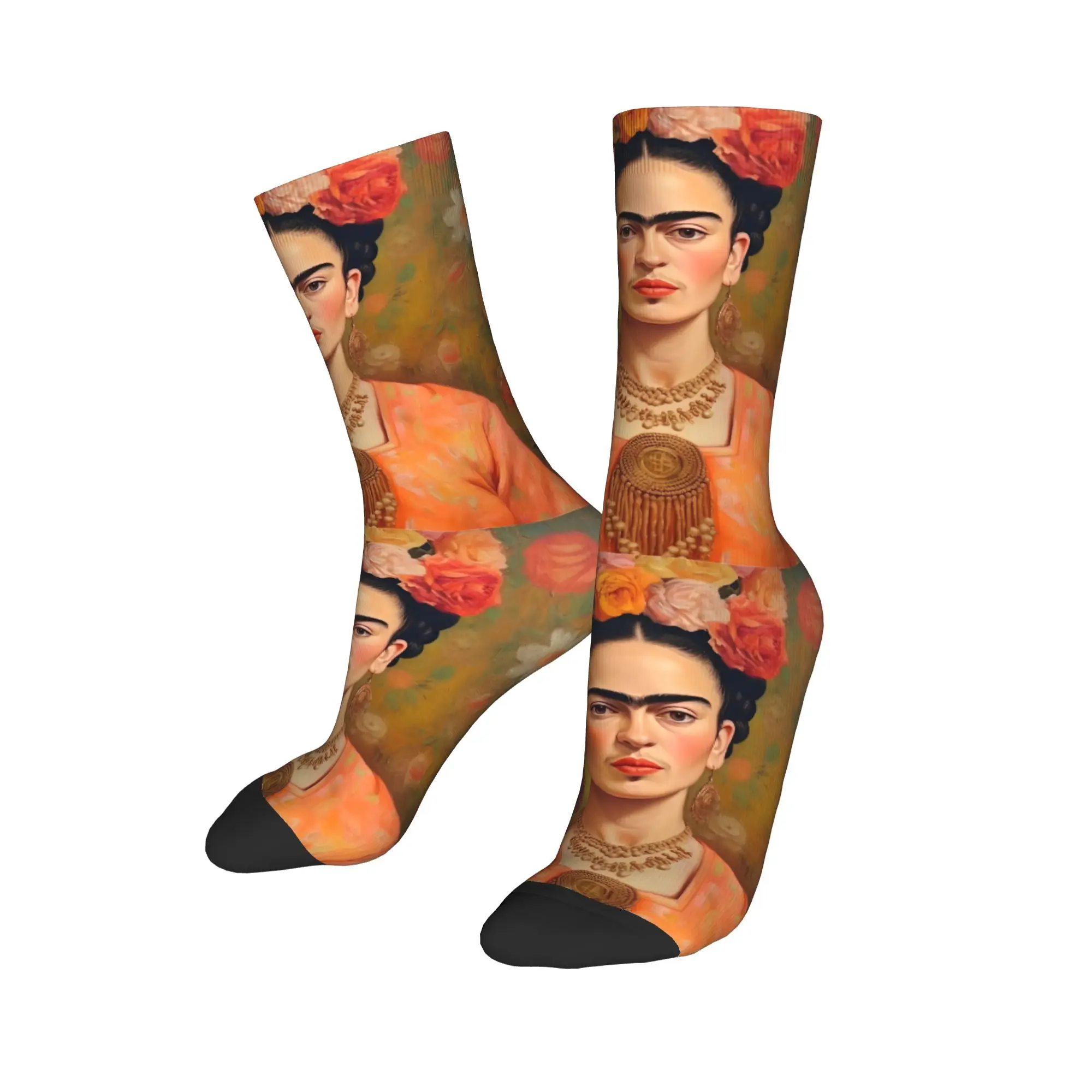 Novas meias masculinas casuais f-frida k-kaylo meia poliéster esporte feminino meias primavera verão outono inverno,