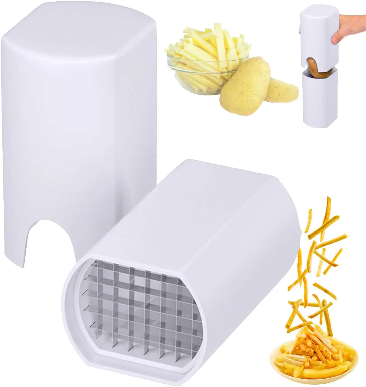 Potato Chipper, French Fry Vegetable Cutter, Manual Fries Potato Chips Cut, French Fry Cutter, Vegetable Fruit Fries Quick Slice
