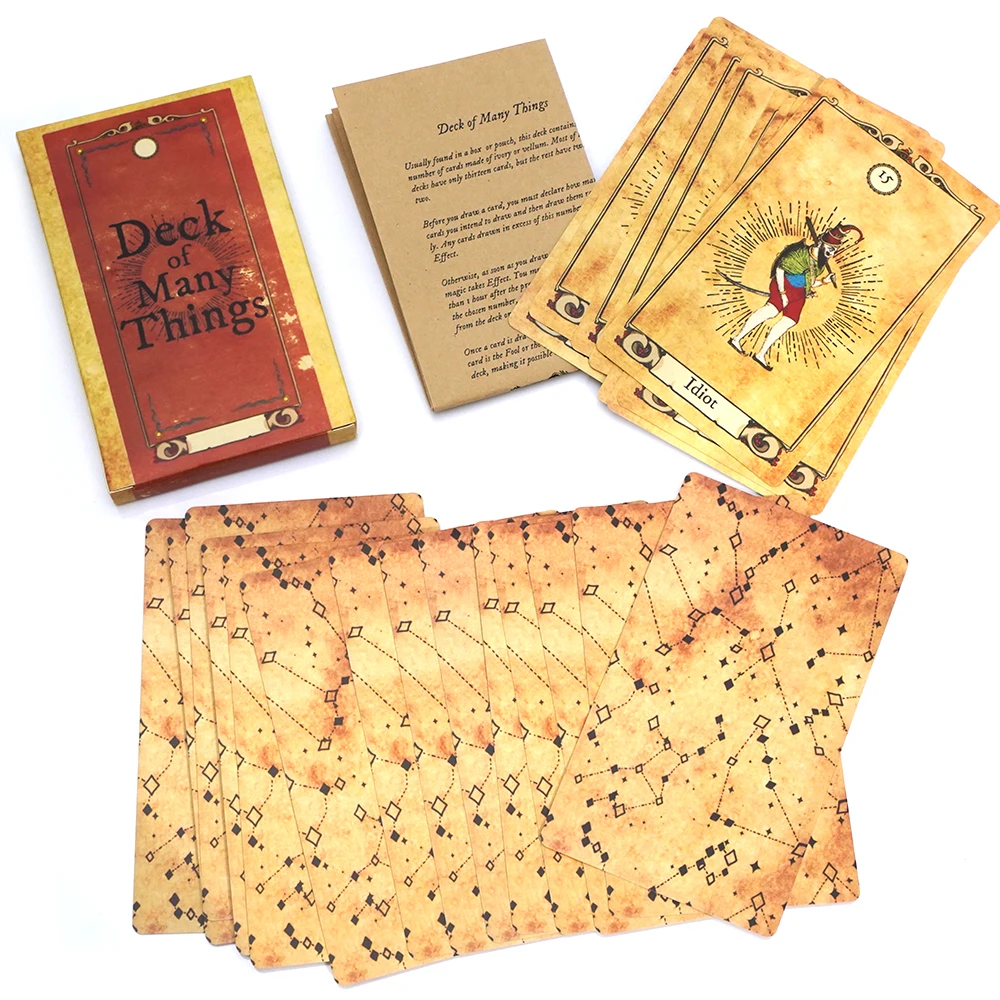 Deck of Many Things The Ultimate Tabletop Prop Full 22 card Deck of Many Things with DM cheat sheet The Legendary