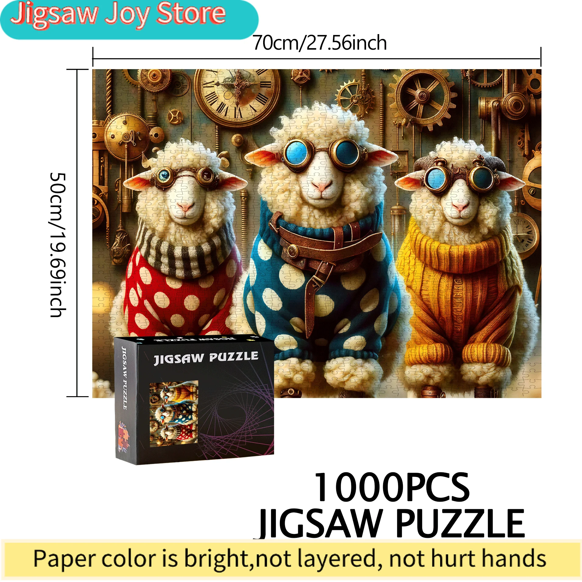 

Пазлы-головоломки «Большая овца и очки» (500/1000 элементов) – портативная головоломка для развития мозга, семейное развлечение, подарок на день рождения