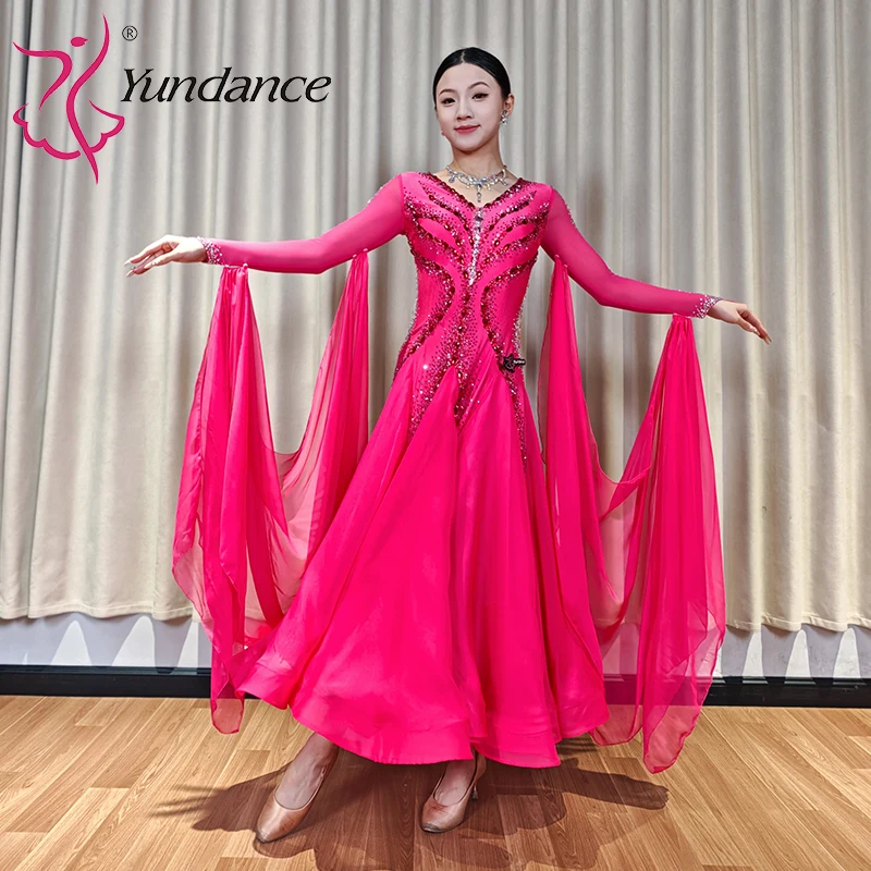 

B-25004-3 Женское танцевальное платье для бальных танцев по международным стандартам, из спандекса/полиэстера, для выступлений на сцене