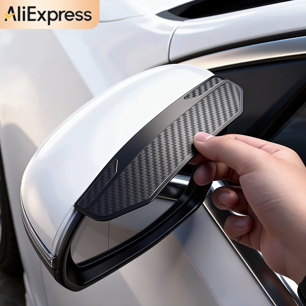 2Pcs Carbon Fiber Car Rearview Mirror Rain Eyebrow Deflector Rainshield Cover For Honda CR-V Civic Accord HR-V Vezel Fit Jazz
