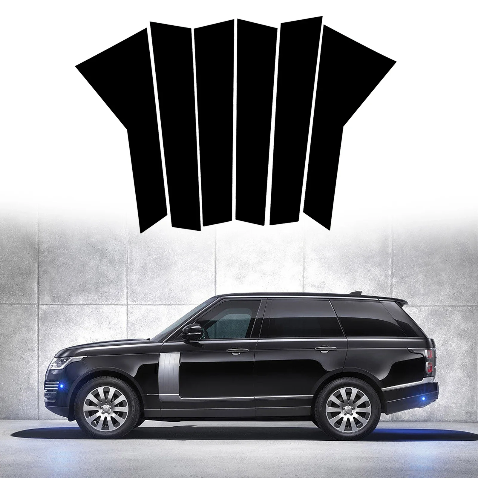 6pcs Car Window B-Pillar Trim Sticker For Land Rover Range Rover Sport L494 Door Pillars Wrap Film Styling Accessories Dropship