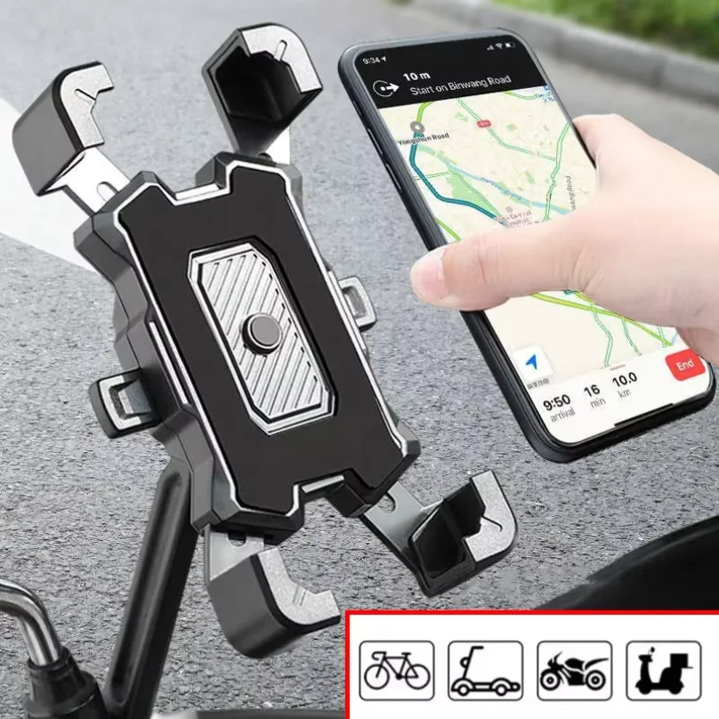 360° Rotatable Phone Holder Motorcycle Non-slip Cycling Phone Stand Motorcycle Bike Phone Mount Bracket for Mountain Bike Moto