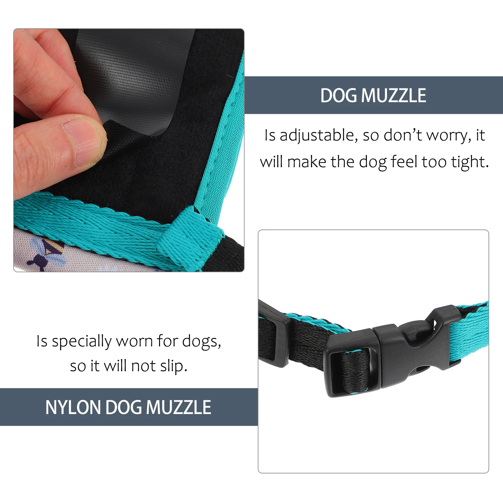 

Anti Barking Dog Muzzle Adjustable Chewing Guard Breathable Polyester Pet Accessory Anti Bite Muzzle for Small Medium Dogs