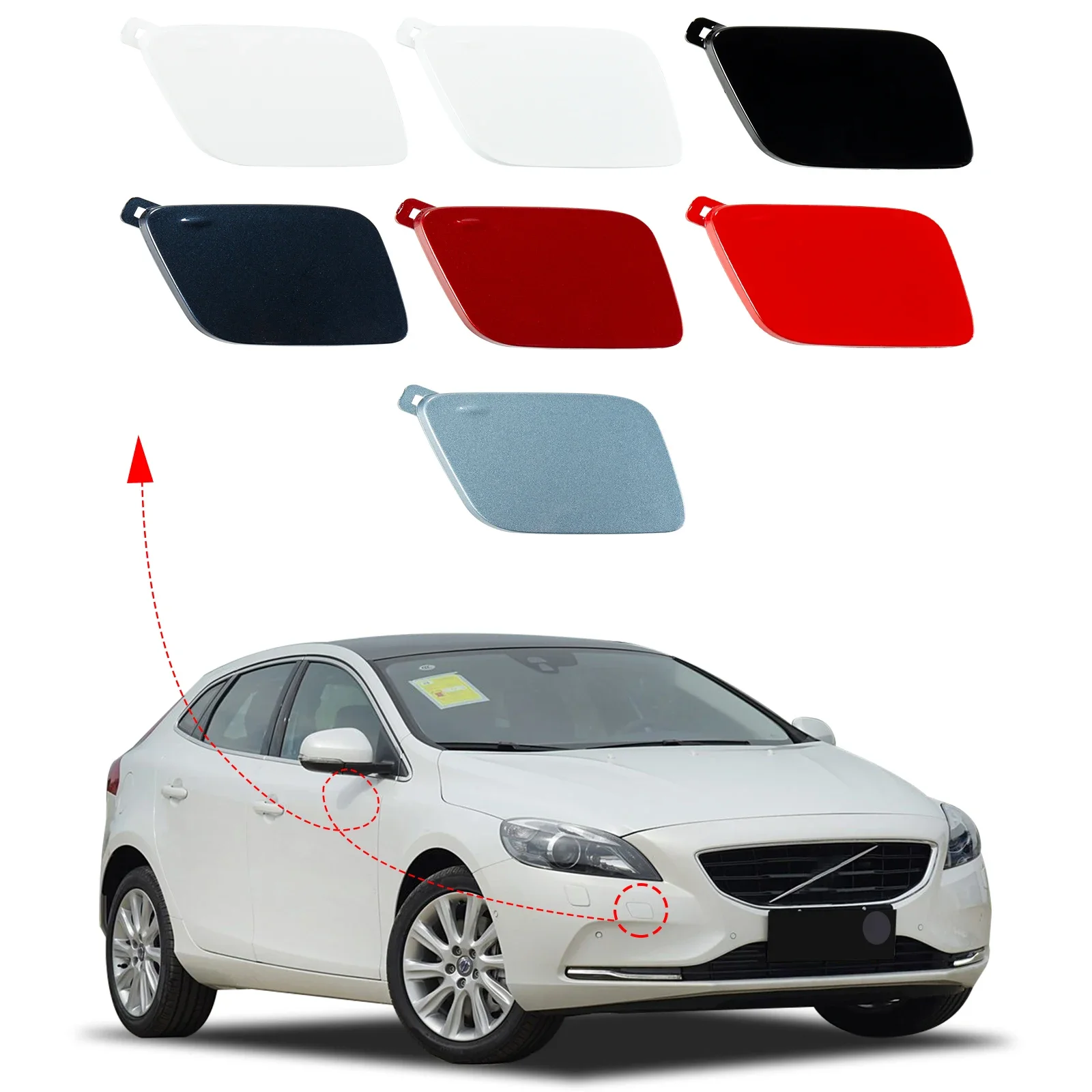 Cubierta de gancho de remolque para parachoques delantero, tapa de ojo para volvo V40 2012 2013 2014 2015 2016 2017 2018 39814160 31283733