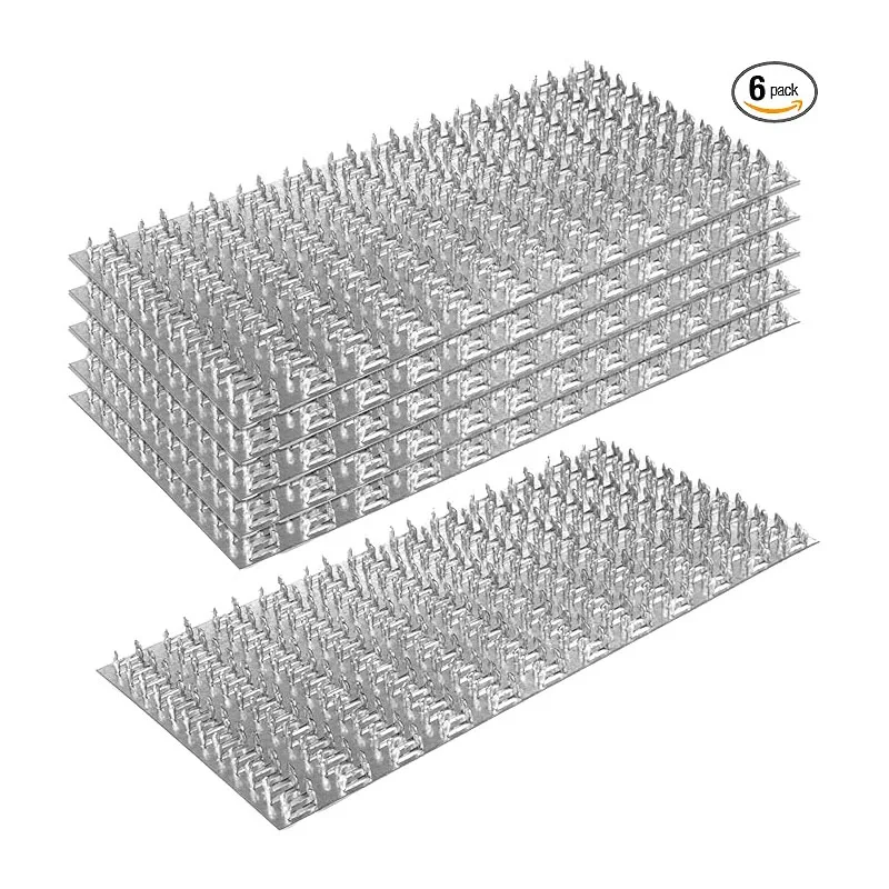 

6Pcs Truss Plates 4x6 Inch, Pronged Truss Mending Plate with Nail Teeth, Mending Plates for Wood Roofing