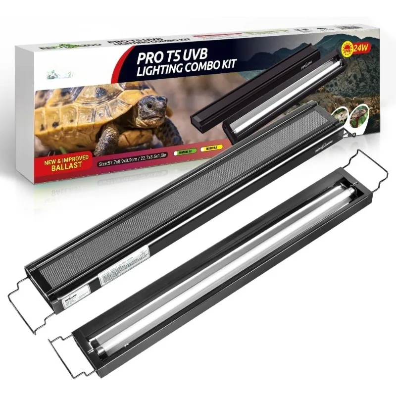 

Комбинированный комплект UVB-освещения T5 HO, вытяжка для террариума для рептилий с лампой 10.0 UVB, светильник для рептилий, 24 Вт, 22 дюйма