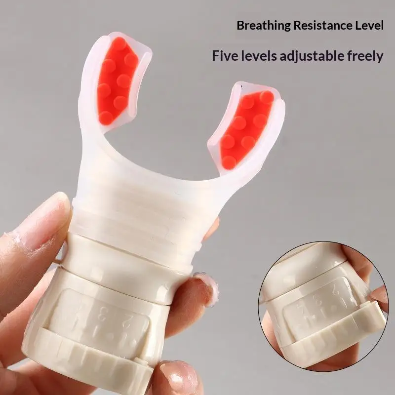 Adjustable 5 Levels Breathing Trainer Portable Lung Exerciser Respiratory Training Device