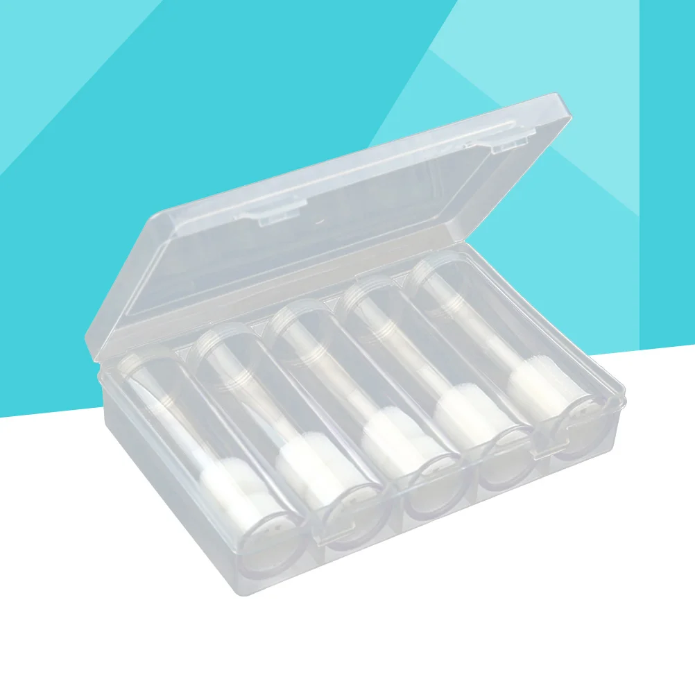 6pcs Plastic Clear Round Cases Coin Storage Protective Tube Holder with Storage Box (5 Tube + 1 Storage Box)