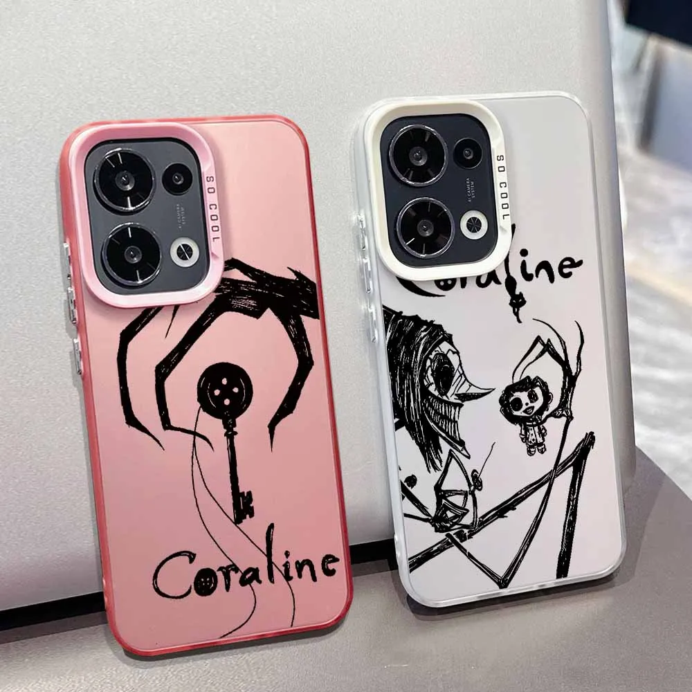 Anime Hot c-cororaline nuevo para Samsung A73 A72 A56 A55 A54 A52 A50 A36 A35 A33 A32 26 24 22 14 11 funda de teléfono plateada colorida