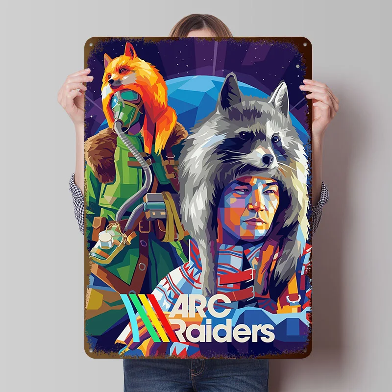 ARC Raiders Spiel-Kunstwerk WPAP Blechposter Individualisierte Wanddekoration Retro Vintage Metallschilder für Fans Raumdekoration Heim-Dekoration