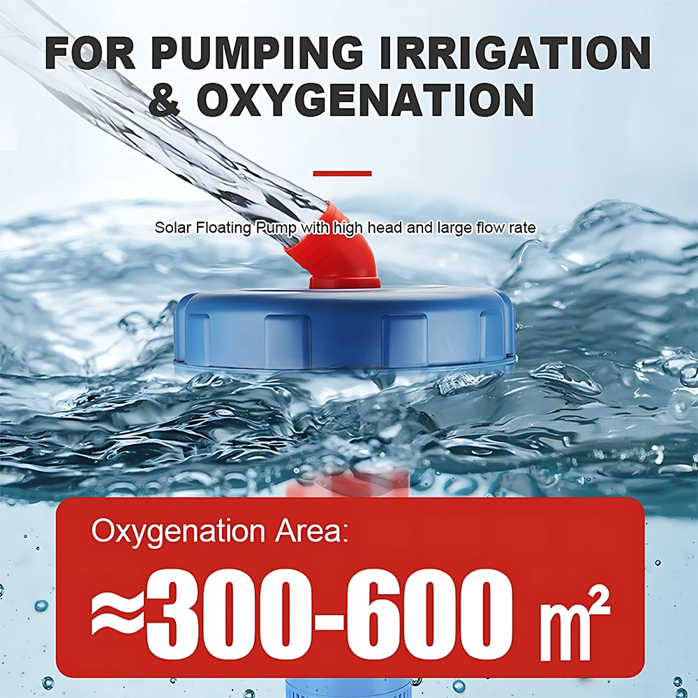مضخة المياه بالطاقة الشمسية DC24V معدل التدفق 15 م 3 / ساعة نافورة بركة السمك مهوية بركة السمك ، مضخة الأكسجين ، مضخة غاطسة لري النهر #4