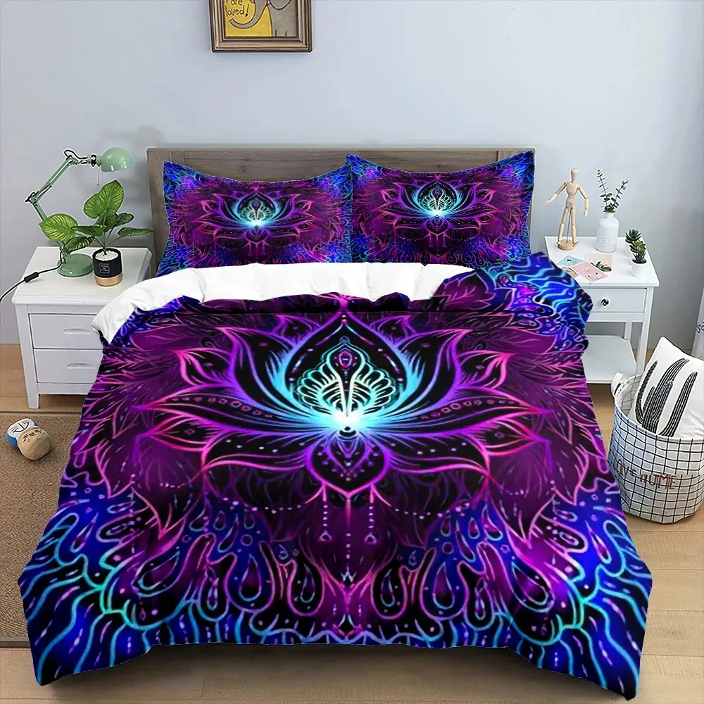 

Mandala Duvet Cover Set King Queen Twin Full Size Moon Sun Eye Boho Chic Floral Polyester Quilt Cover for Kid Boys Bedding Set