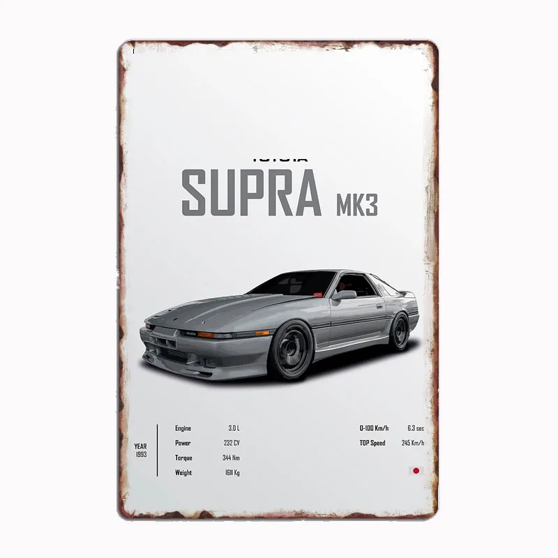 

The Legend Supra MK3 Rest Sports Cars Metal Poster Sign Club Custom Indoor Wall Tin Sign Room Decor Home Decor