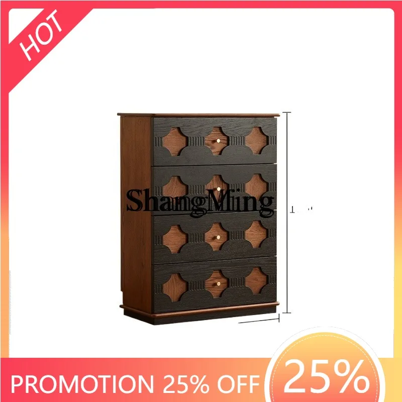

ZYY household high value medieval solid wood four-chest cabinet living room wall drawer cabinet bedroom bedside locker