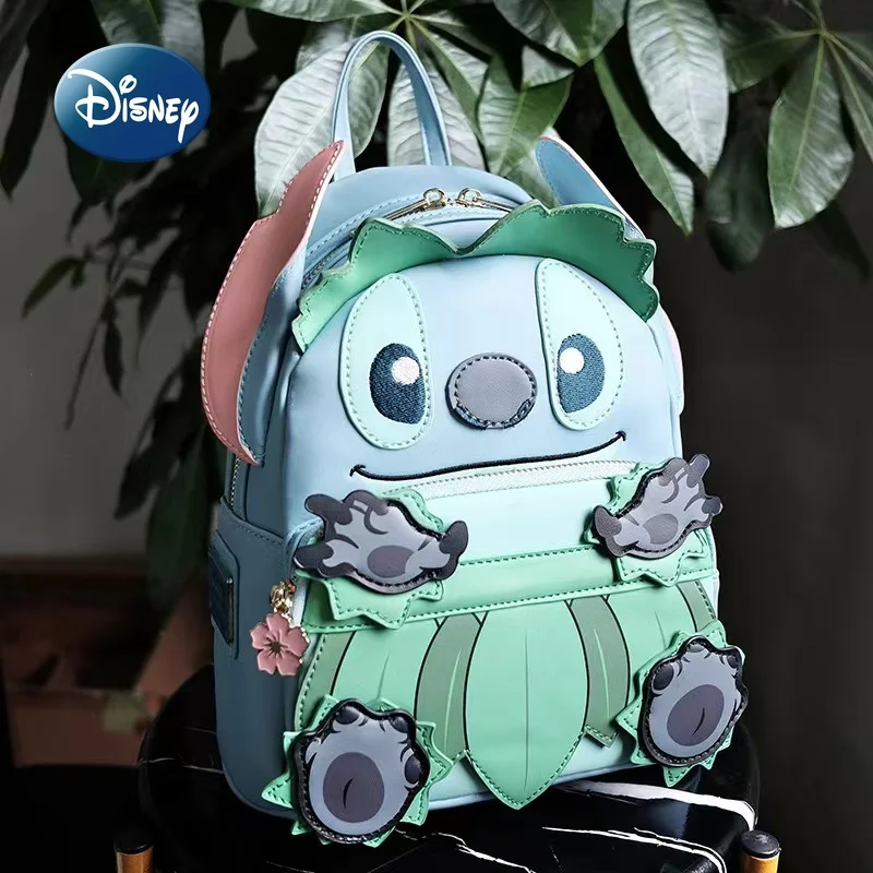 Новый мини-рюкзак Disney Stitch, элитный бренд, оригинальный женский рюкзак Loungefly, комплект из 2 предметов, рюкзак-кошелек, модный мультяшный рюкзак