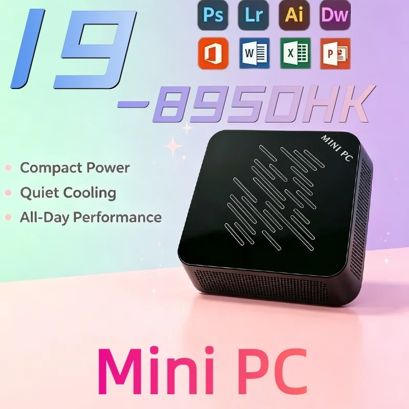 Mini PC Gamer Portable Computer Intel Core i9-8950HK  16GB RAM 2TB SSD FHD Bluetooth WiFi Gaming Office 4K HDMI