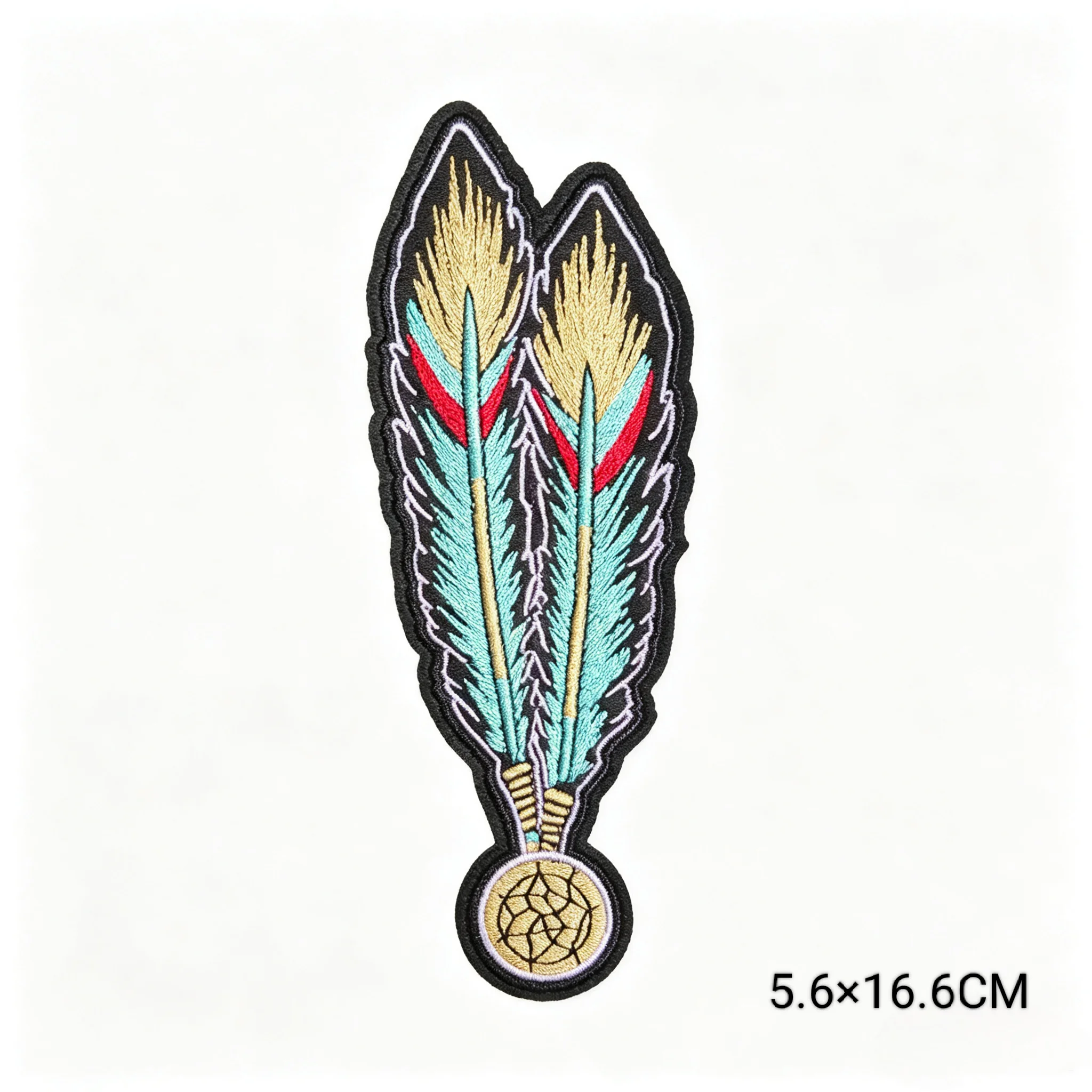 Bohemian Feather Embroidered Patch, Multi-color Native Style Iron On Applique for Jackets, Jeans, Backpacks