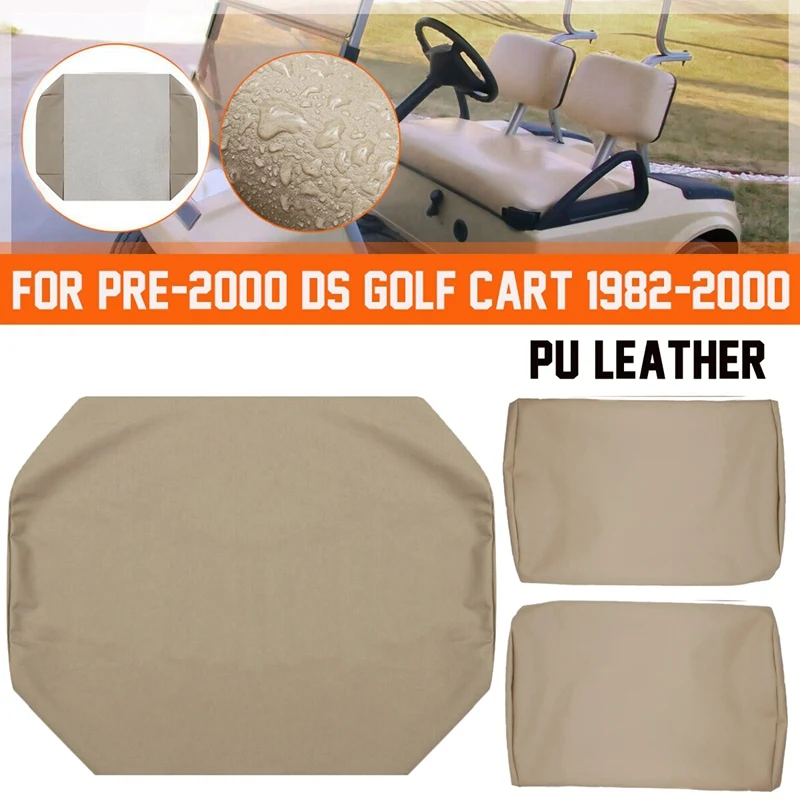 NEW-3PCS/Set Golf Club Car PRE-2000 DS 82-00 Golf Cart Front Heavy Duty Vinyl Replacement Seat Cover Set