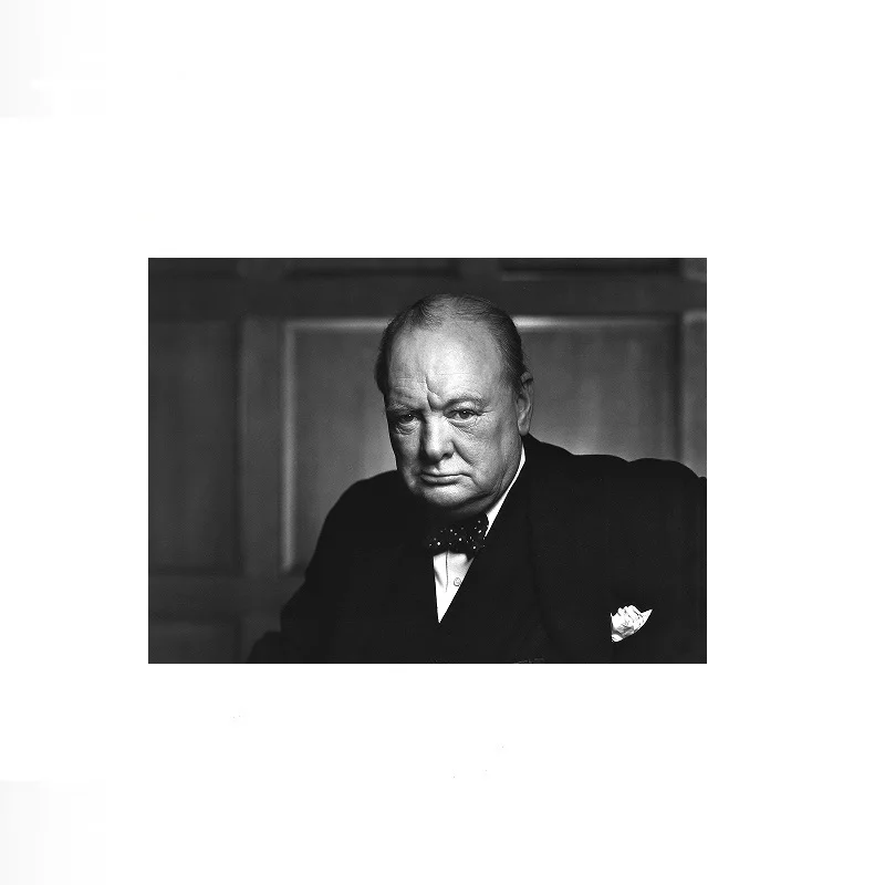 Winston Churchill, Print Art Canvas Poster, For Living Room Decor, Home Wall Picture