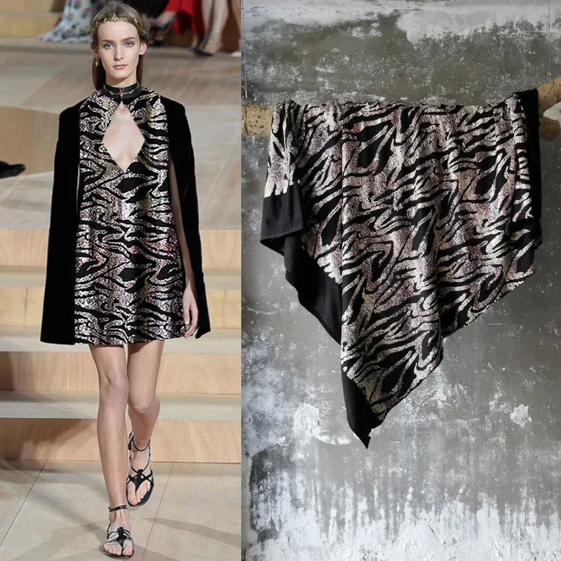 Serpentine Sequins Stretch Non Transparent Fabric Performance Dance Dress Wholesale Cloth for Sewing By The Meters