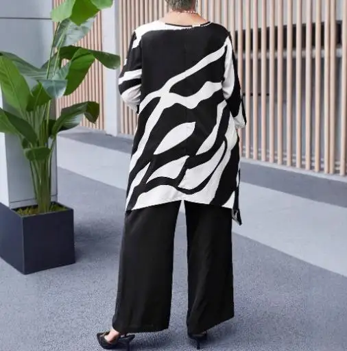 

Women's Plus Size Casual and Comfortable Straight Leg Pants Set for Summer