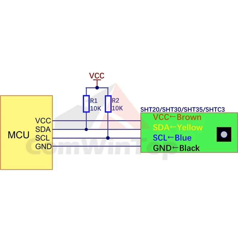 SHT20 SHT30 SHTC3 SHT35 I2C teplota vlhkost vzduchu senzor sonda