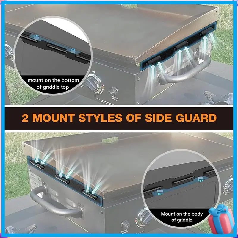 

1Set Wind Guards For 36 Inch Griddle Magnetic Wind Screens BBQ Griddle Accessories Stainless Steel