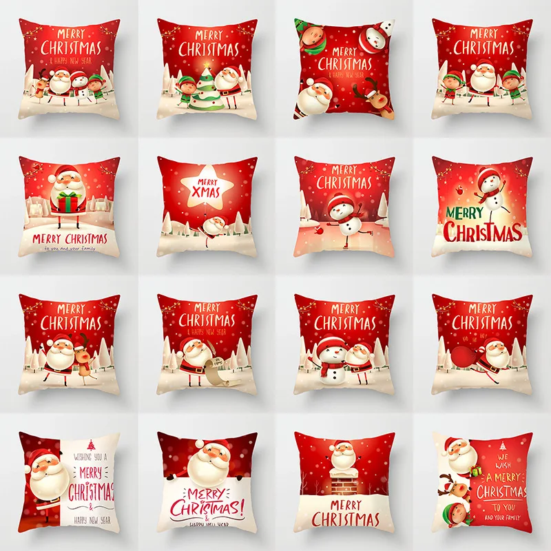 Merry Christmas decoration red pillow case living room sofa ornaments bedroom room home decoration Christmas gift 40/45/50/60cm